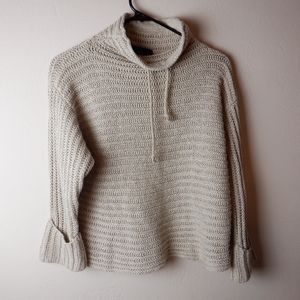 Ralph Lauren tan silk and linen knit cropped sweater, size S
